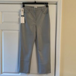 NWT Aritizia Wilfred Melina vegan leather gray cropped pants